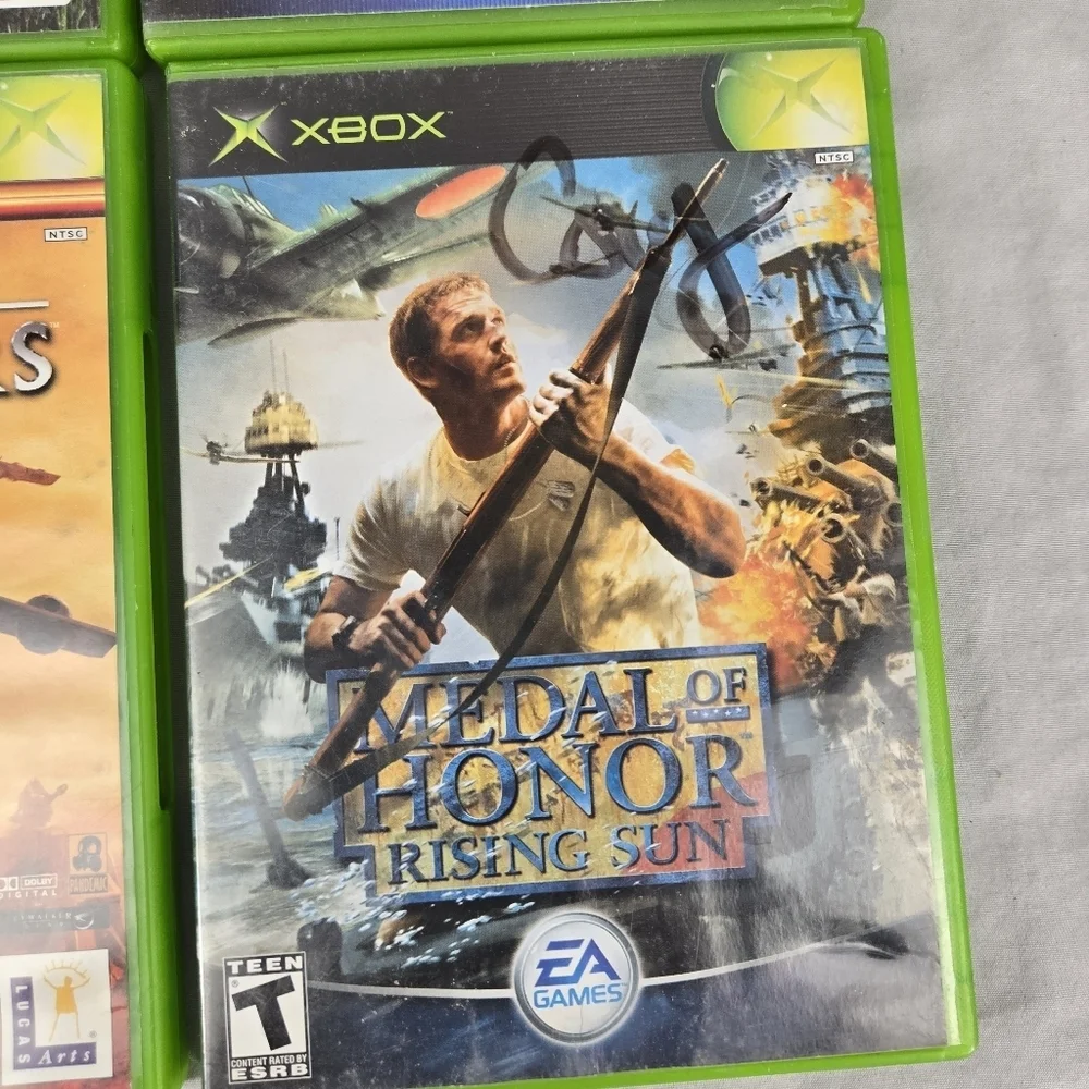 Lot Of 4 Original XBOX Games Men Valor Medal Honor Sun Clone Wars Frontline Work